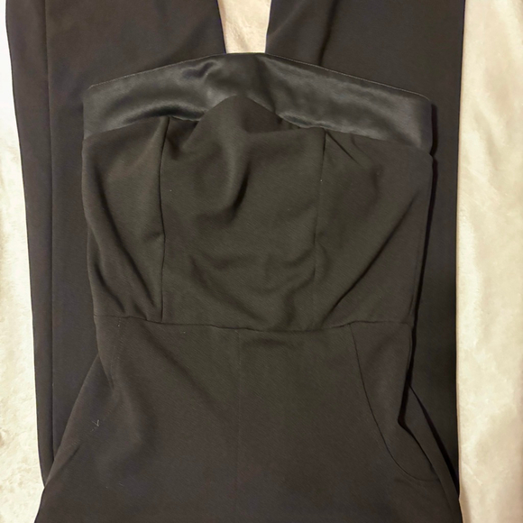 Black Strapless Wide Leg Jumpsuit M - Picture 3 of 8